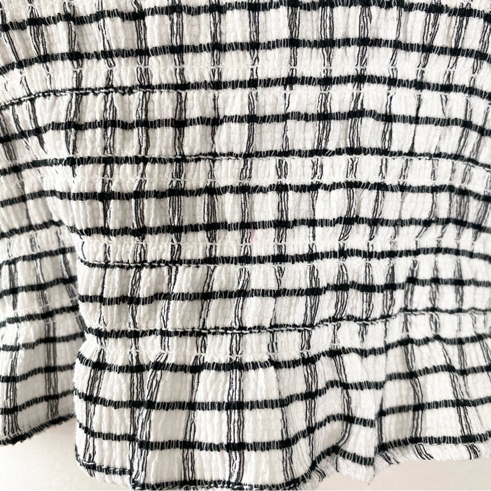 MAEVE BY ANTHROPOLOGY Crinkle Gingham Smoked Crop Top - Picture 5 of 7